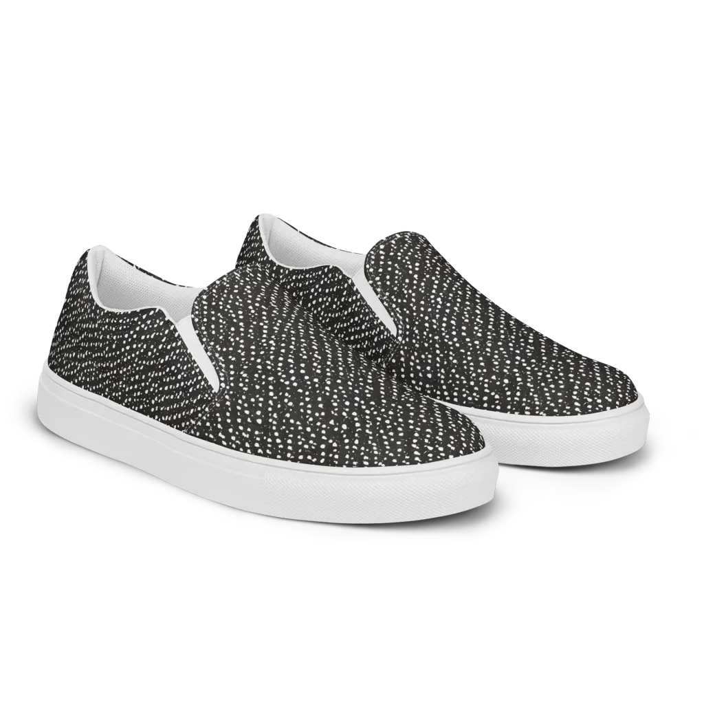 Obsidian Rain on Women's Slip-On Canvas Shoes — Right Front