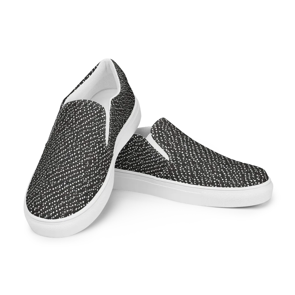 Obsidian Rain on Women's Slip-On Canvas Shoes — Left Front