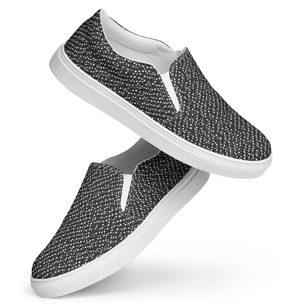 Obsidian Rain on Women's Slip-On Canvas Shoes — Front