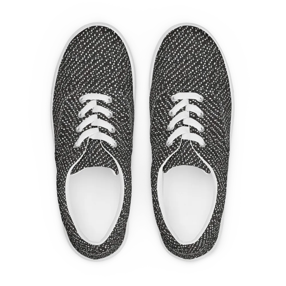 Obsidian Rain on Men's Lace-Up Canvas Shoes — Front