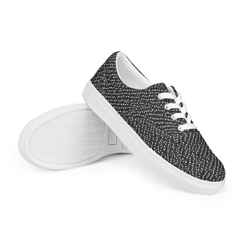 Obsidian Rain on Men's Lace-Up Canvas Shoes — Right Front