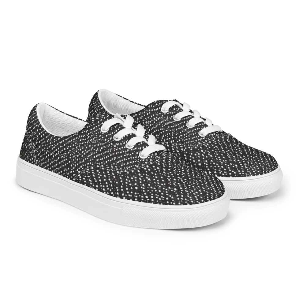 Obsidian Rain on Men's Lace-Up Canvas Shoes — Right Front