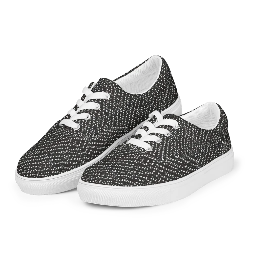 Obsidian Rain on Men's Lace-Up Canvas Shoes — Left Front