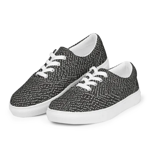 Obsidian Rain on a Men's Lace-Up Canvas Shoes