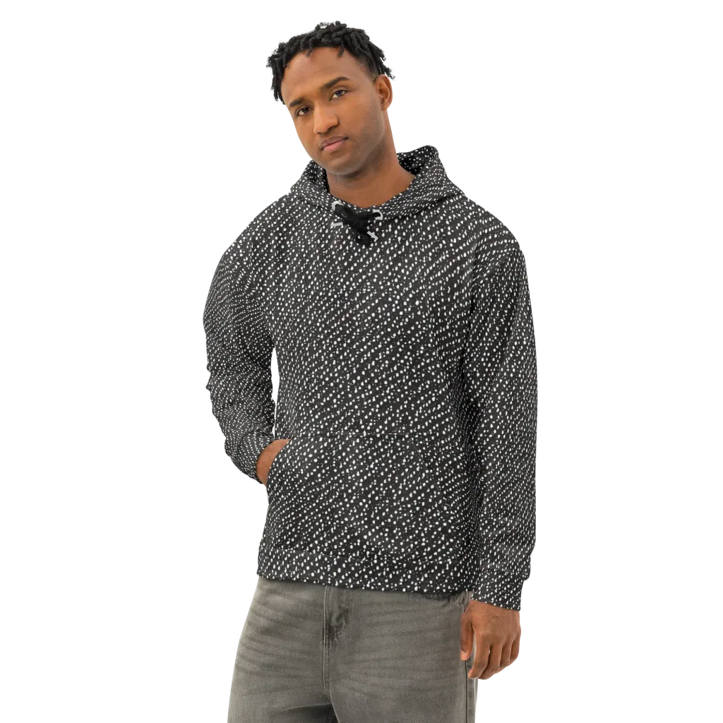 Obsidian Rain on Cotton Hoodie — Left Front