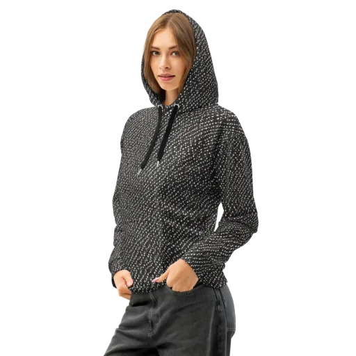 Obsidian Rain on a Cotton Hoodie