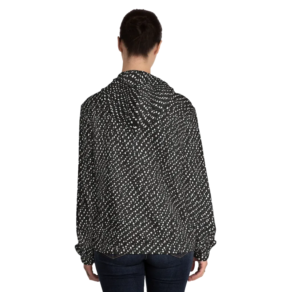 Obsidian Rain on Women's Full-Zip Hoodie — Back On Person