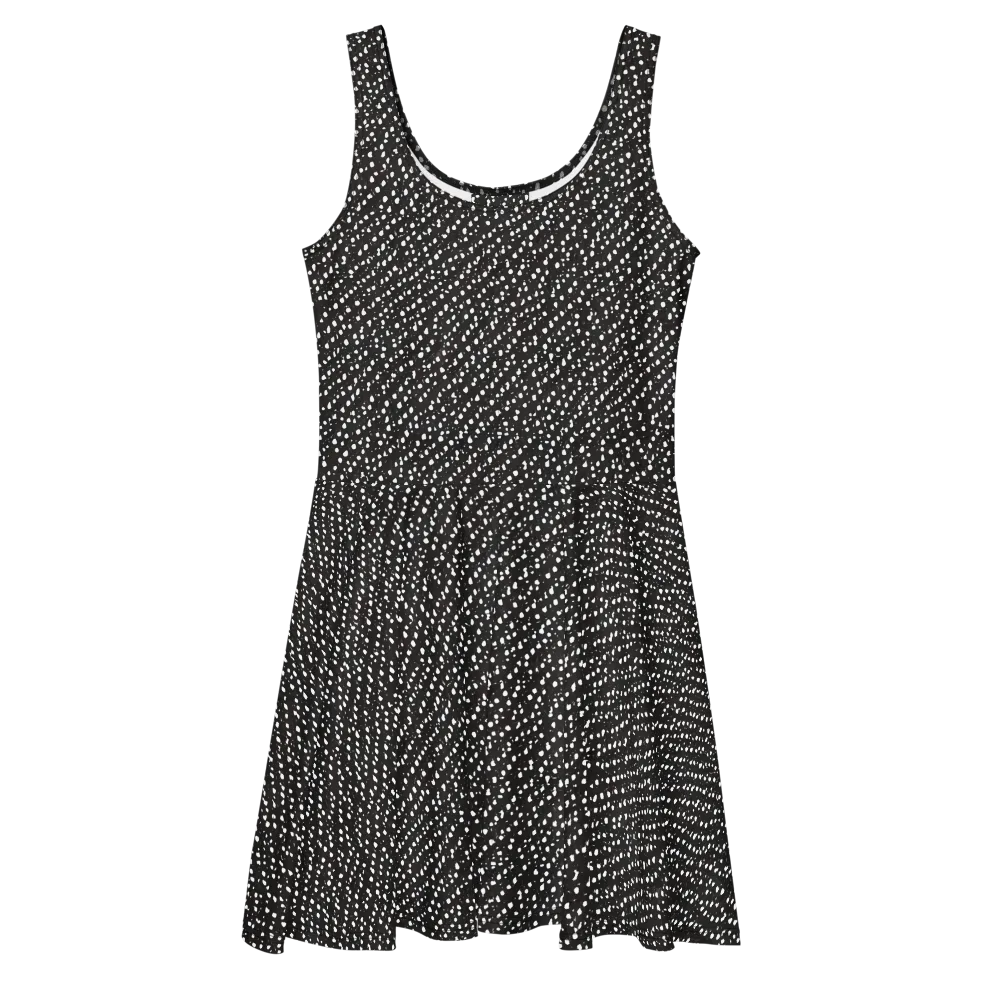 Obsidian Rain on Skater Dress — Front