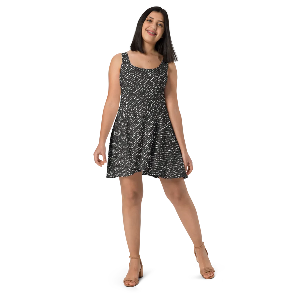Obsidian Rain on Skater Dress — Front