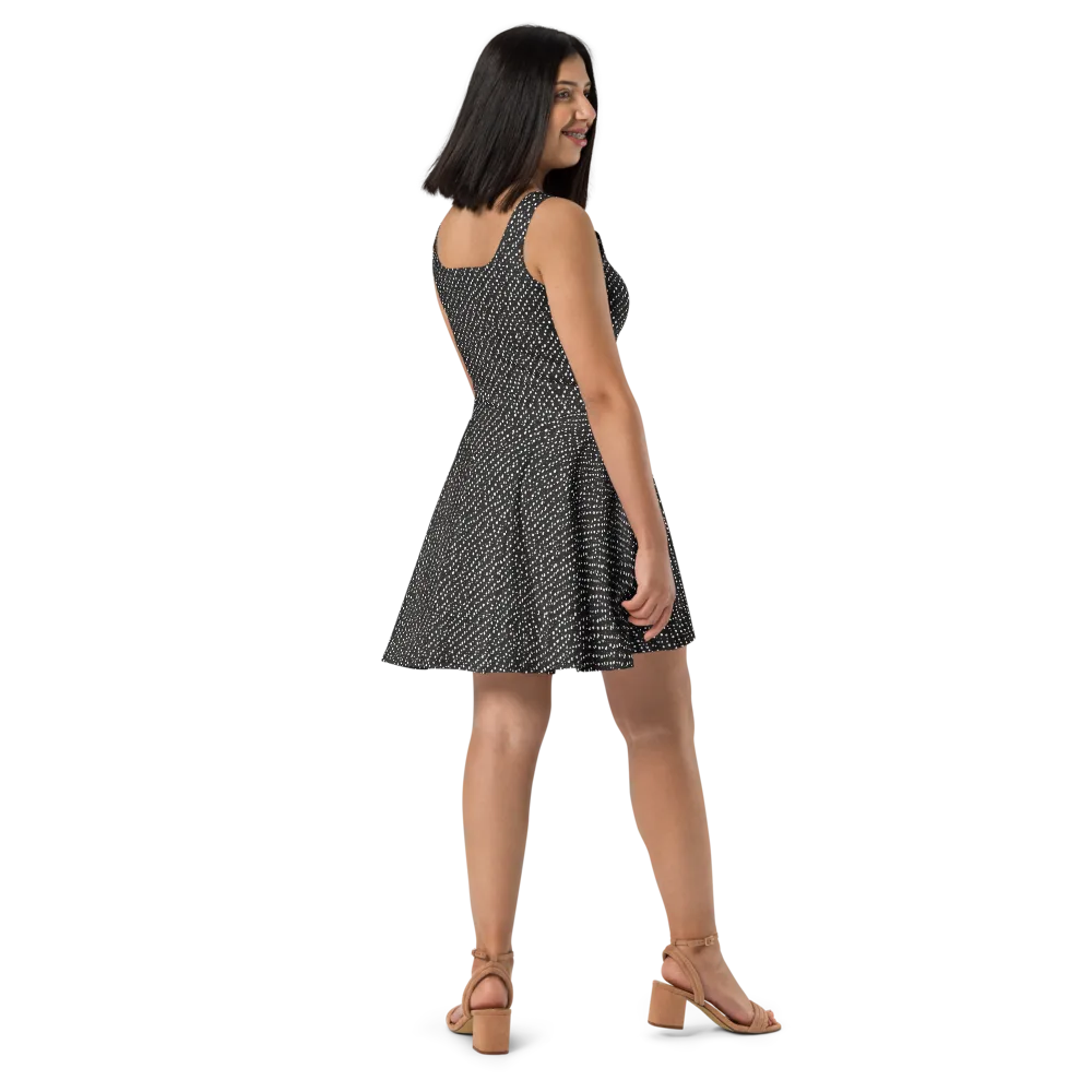 Obsidian Rain on Skater Dress — Right