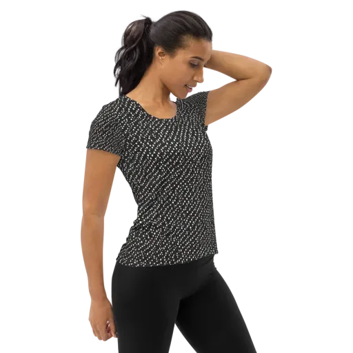 Obsidian Rain on a Women's Athletic T-Shirt