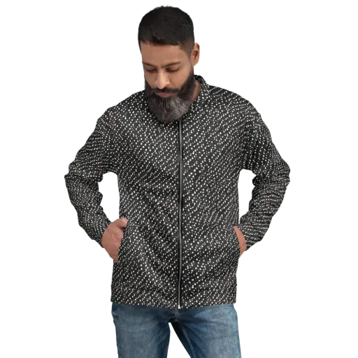 Obsidian Rain on a Bomber Jacket