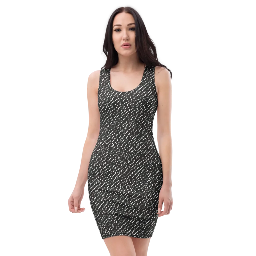 Obsidian Rain on Bodycon Dress — Front