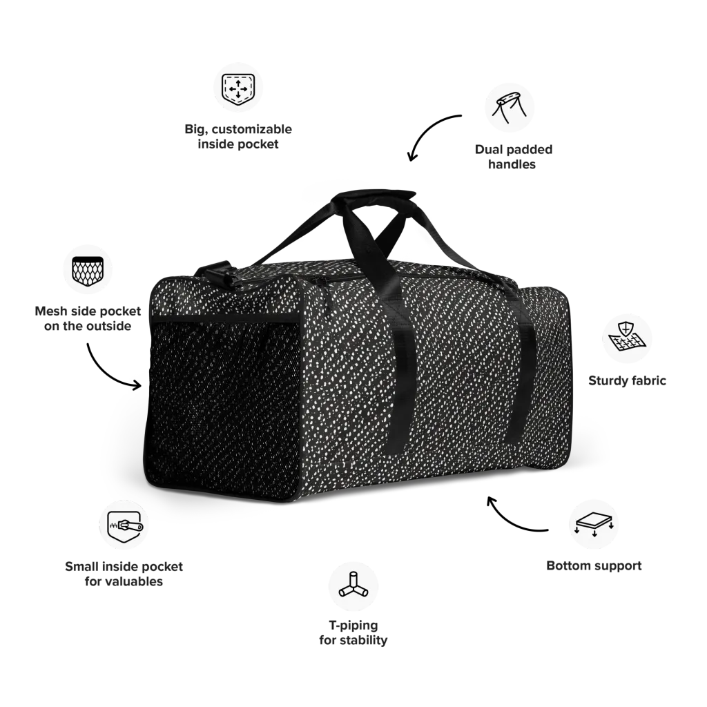 Obsidian Rain on Duffle Bag — Right Front