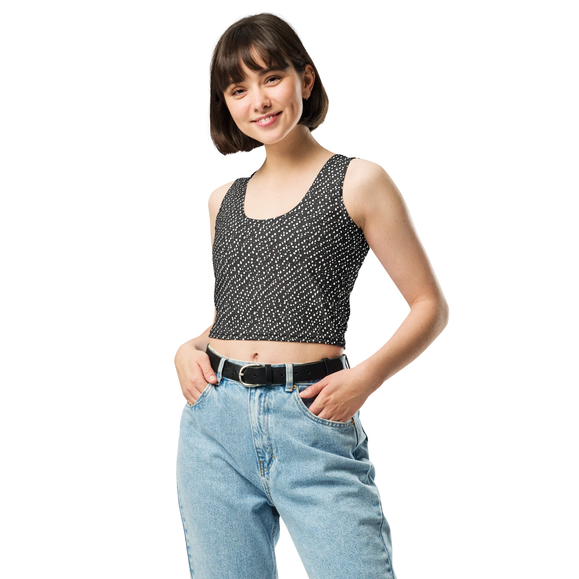 Obsidian Rain on Crop Top — Front