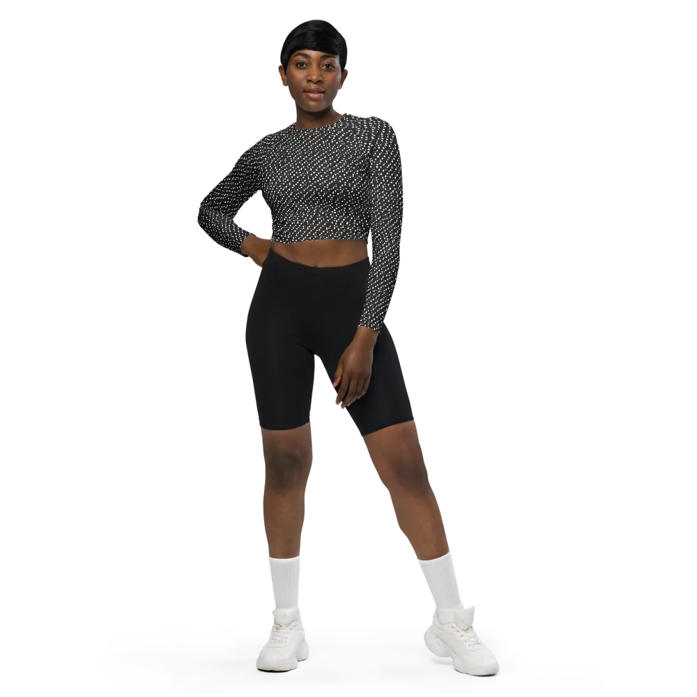 Obsidian Rain on Long Sleeve Crop Top — Front