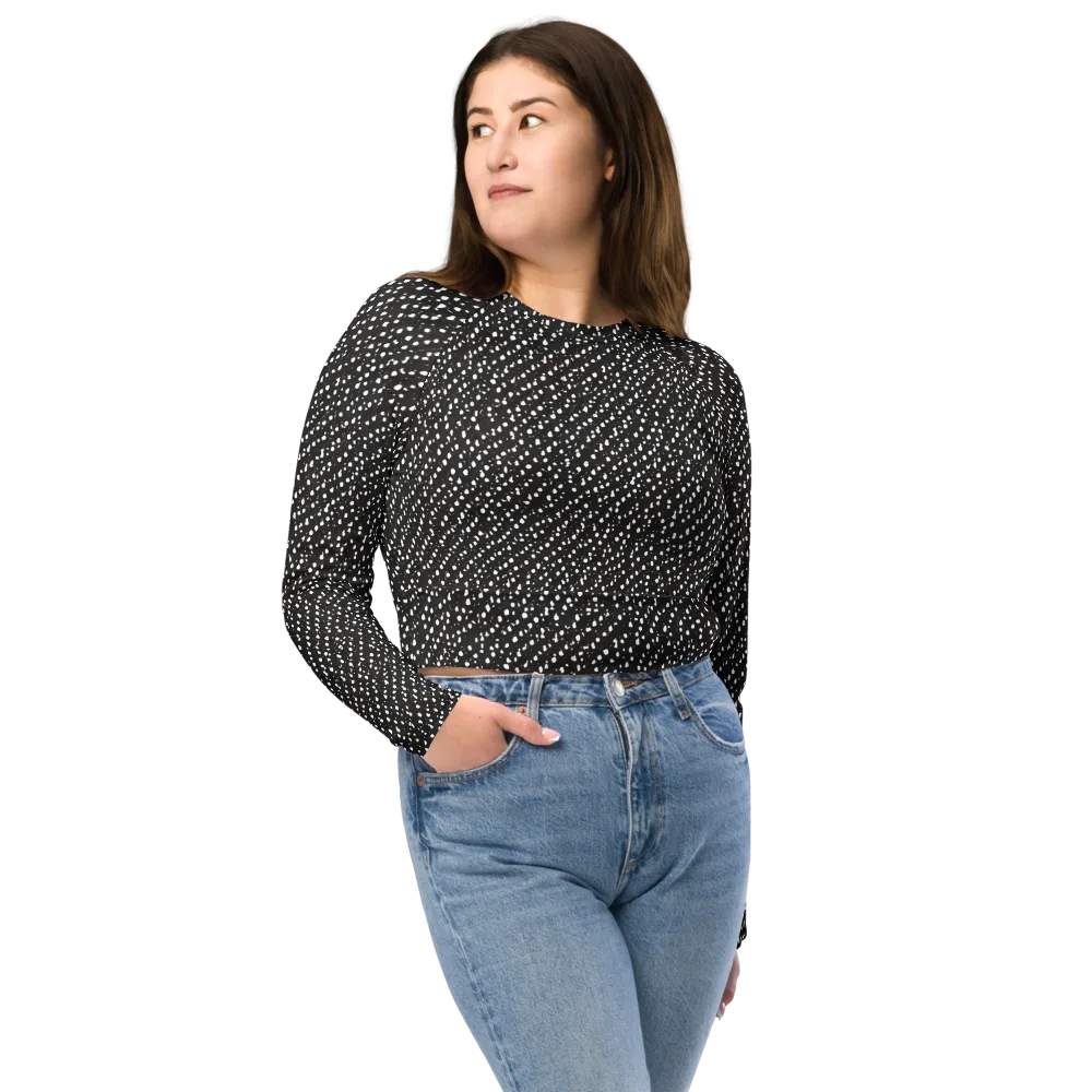 Obsidian Rain on Long Sleeve Crop Top — Front
