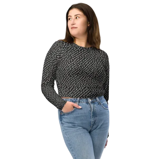 Obsidian Rain on a Long Sleeve Crop Top