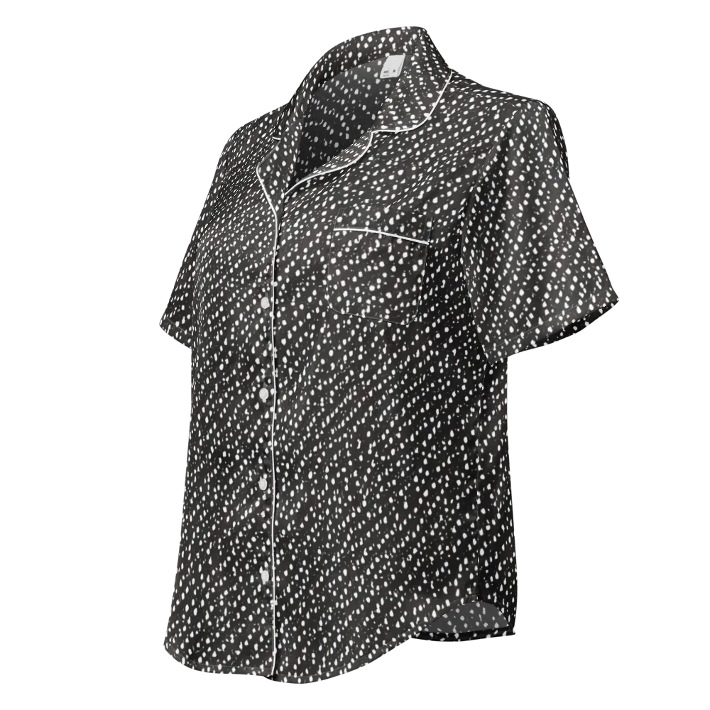 Obsidian Rain on Women's Short Sleeve Pajama Top — Left Front