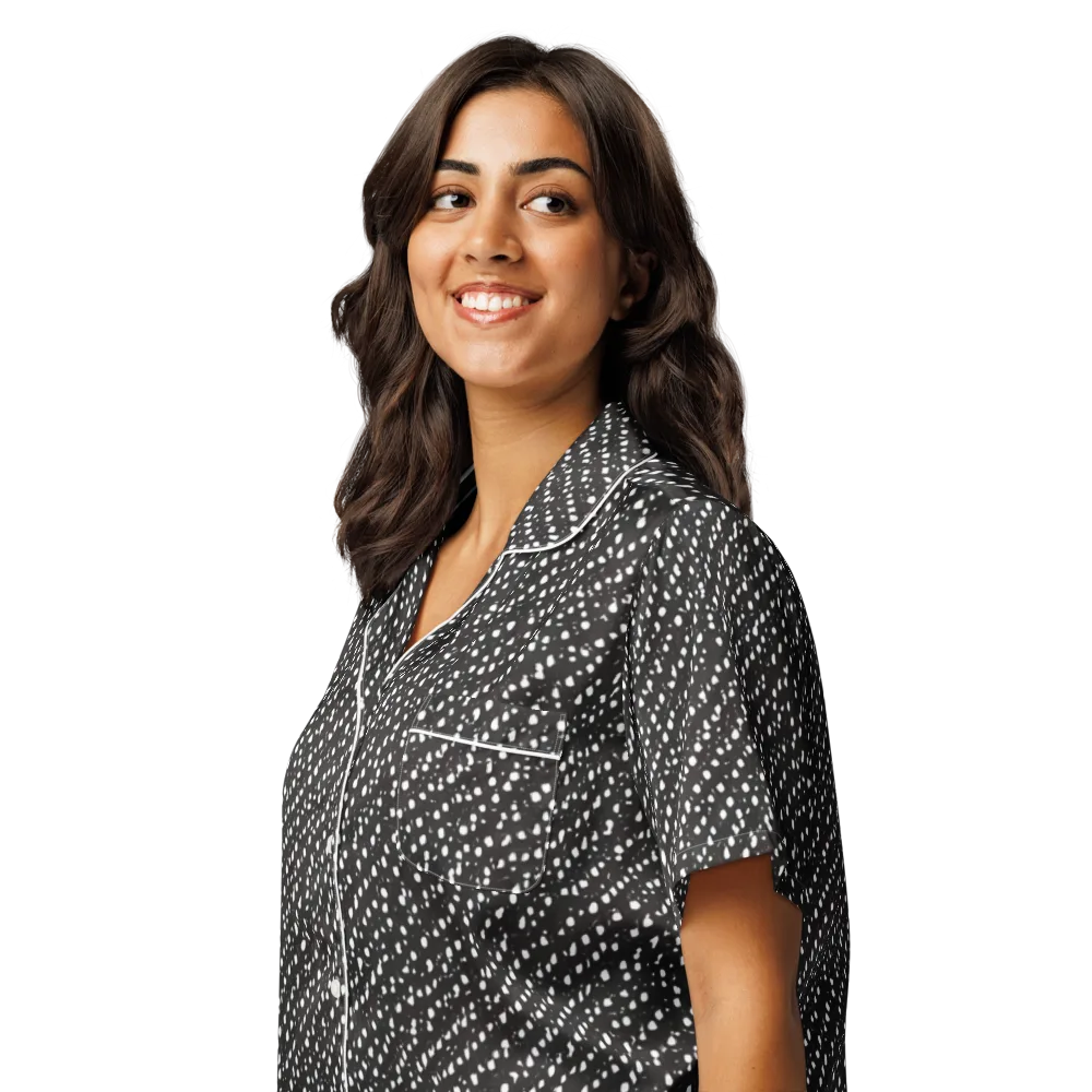 Obsidian Rain on Women's Short Sleeve Pajama Top — Left Front