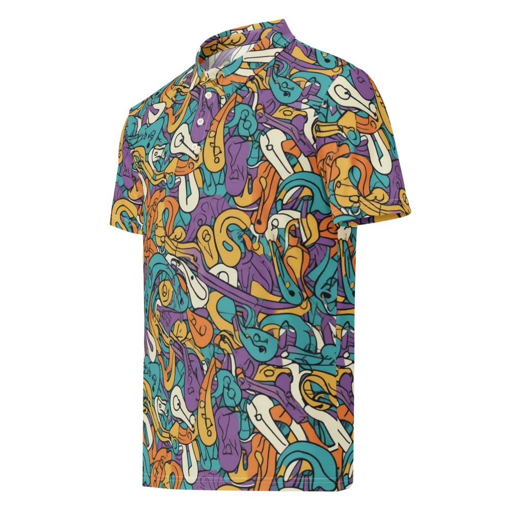 Riotous Rhythm on Men's Slim Fit Polo Shirt — Left Front