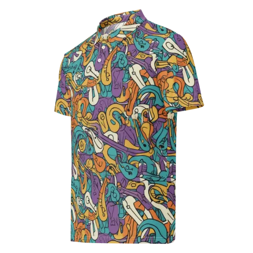 Riotous Rhythm on a Men's Slim Fit Polo Shirt