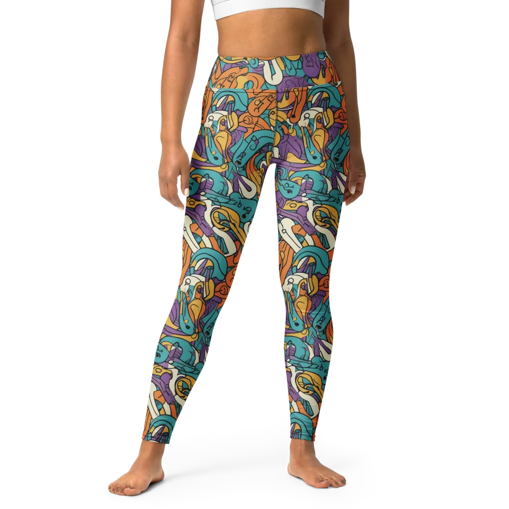 Riotous Rhythm on Yoga Leggings — Front