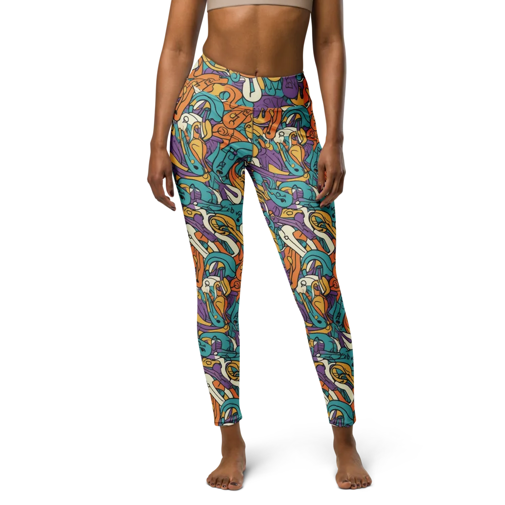 Riotous Rhythm on Yoga Leggings — Front