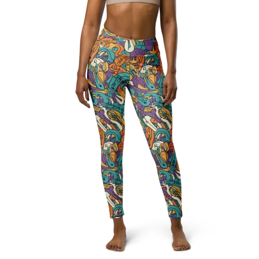 Riotous Rhythm on a Yoga Leggings