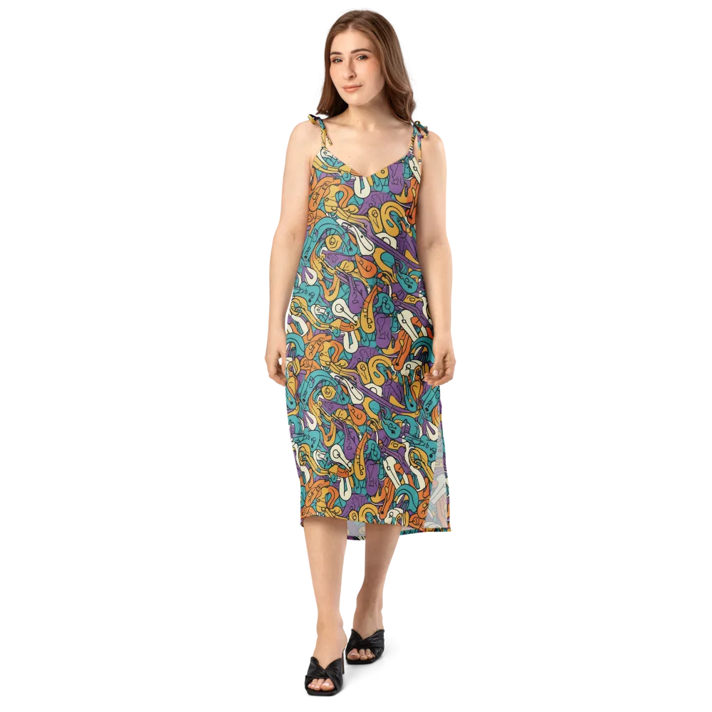 Riotous Rhythm on Slip Dress — Front