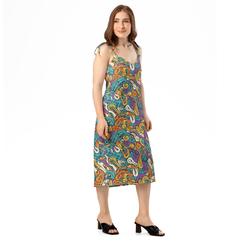 Riotous Rhythm on Slip Dress — Right Front