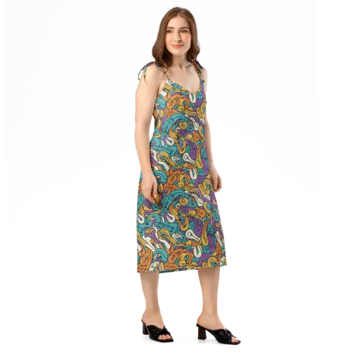 Riotous Rhythm on a Slip Dress