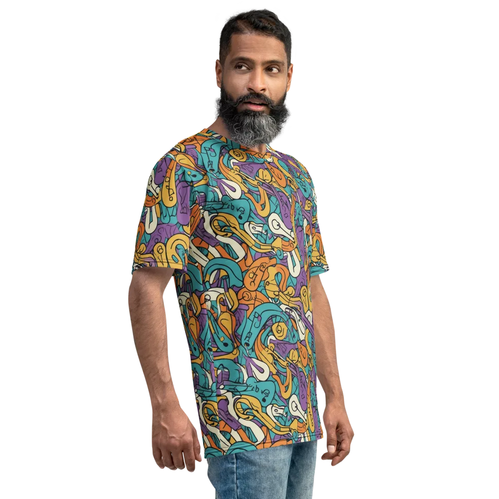 Riotous Rhythm on Men's Crew Neck T-Shirt — Right