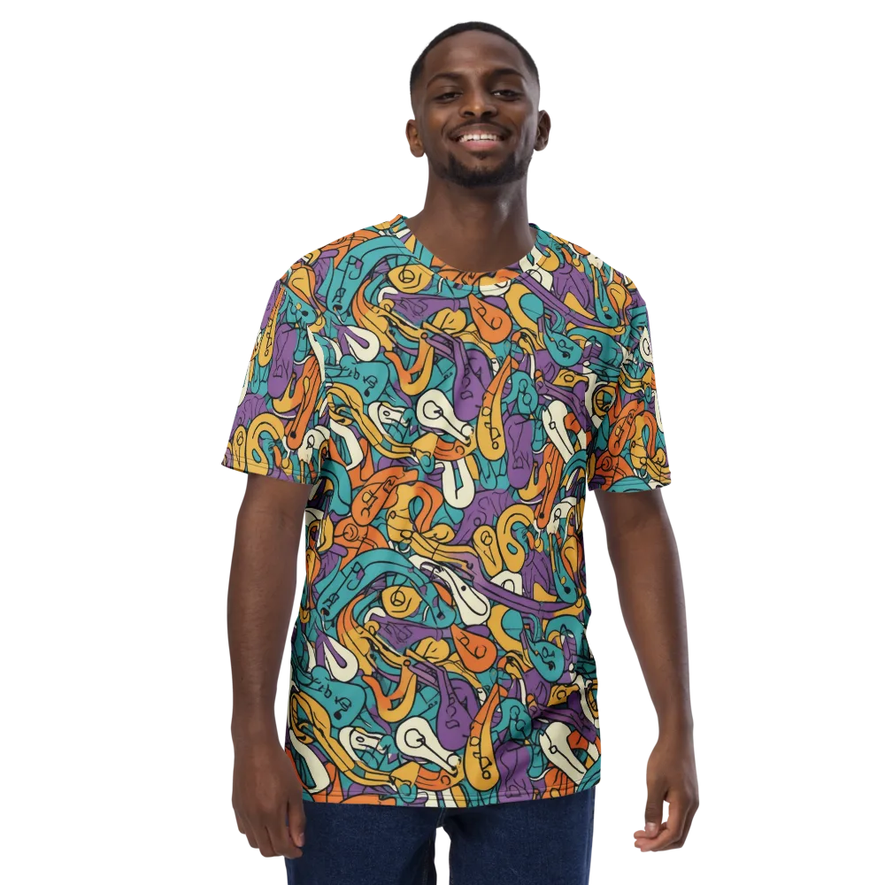 Riotous Rhythm on Men's Crew Neck T-Shirt — Front