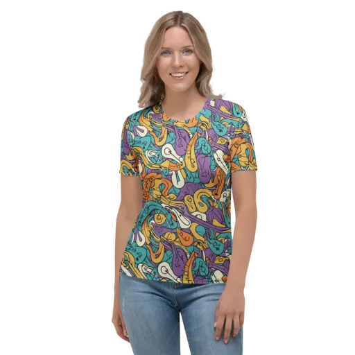 Riotous Rhythm on a Women's Crew Neck T-Shirt