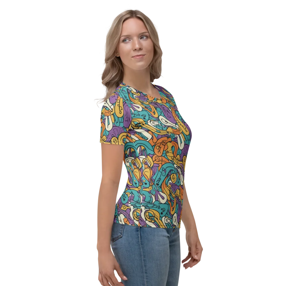 Riotous Rhythm on Women's Crew Neck T-Shirt — Right