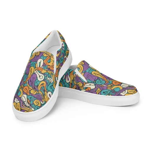 Riotous Rhythm on a Men's Slip-On Canvas Shoes