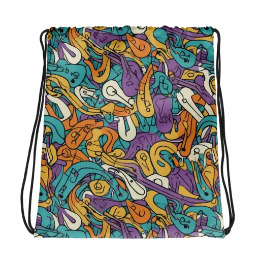 Riotous Rhythm on a Drawstring Bag