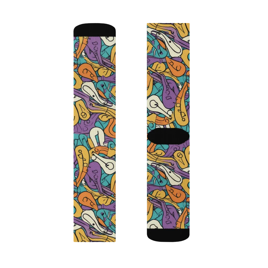 Riotous Rhythm on Socks — Right Sock