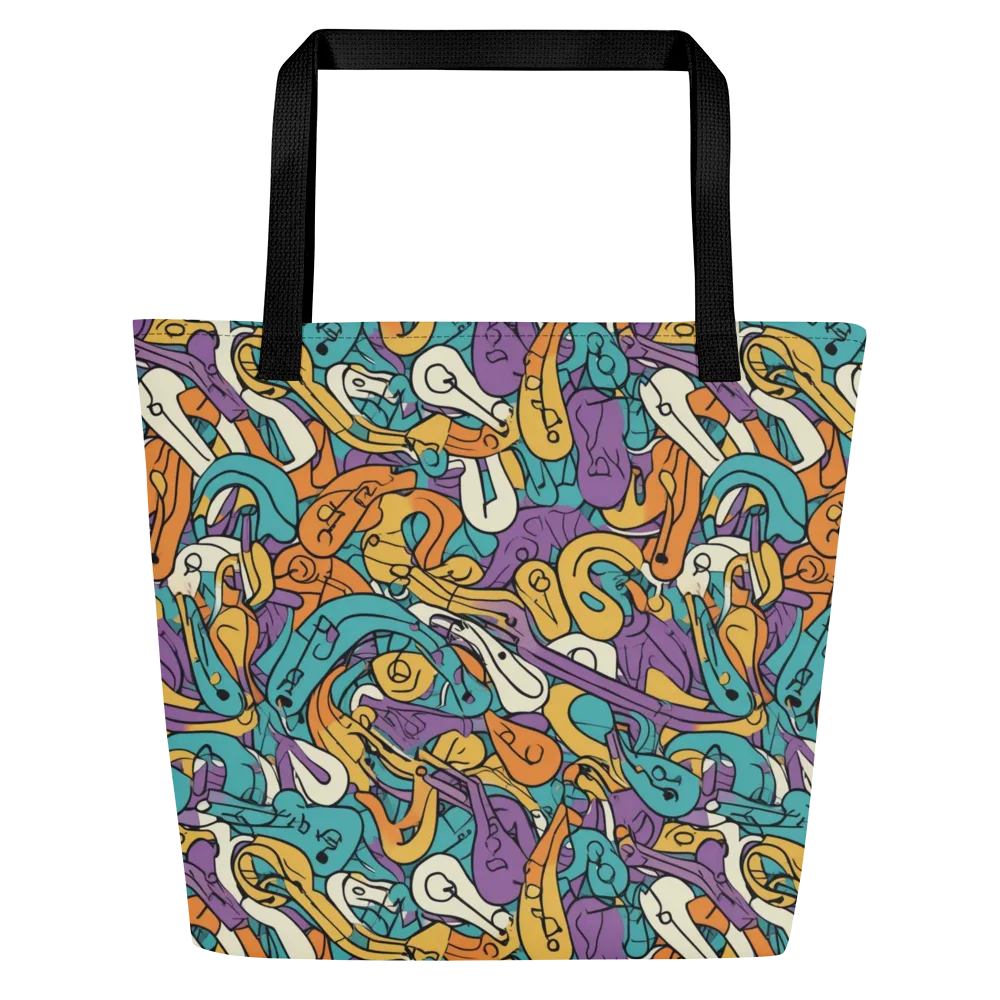 Riotous Rhythm on Large Tote Bag W/ Pocket — Front
