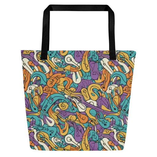 Riotous Rhythm on a Large Tote Bag W/ Pocket