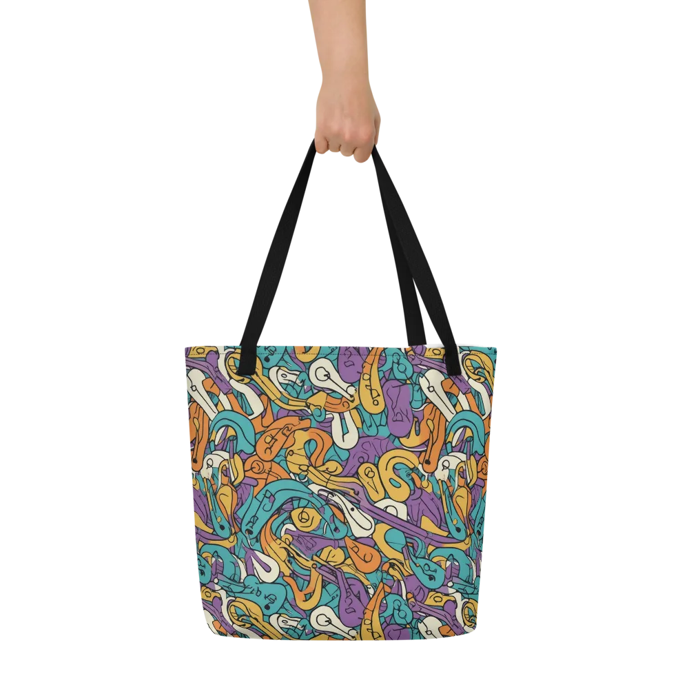 Riotous Rhythm on Large Tote Bag W/ Pocket — Front