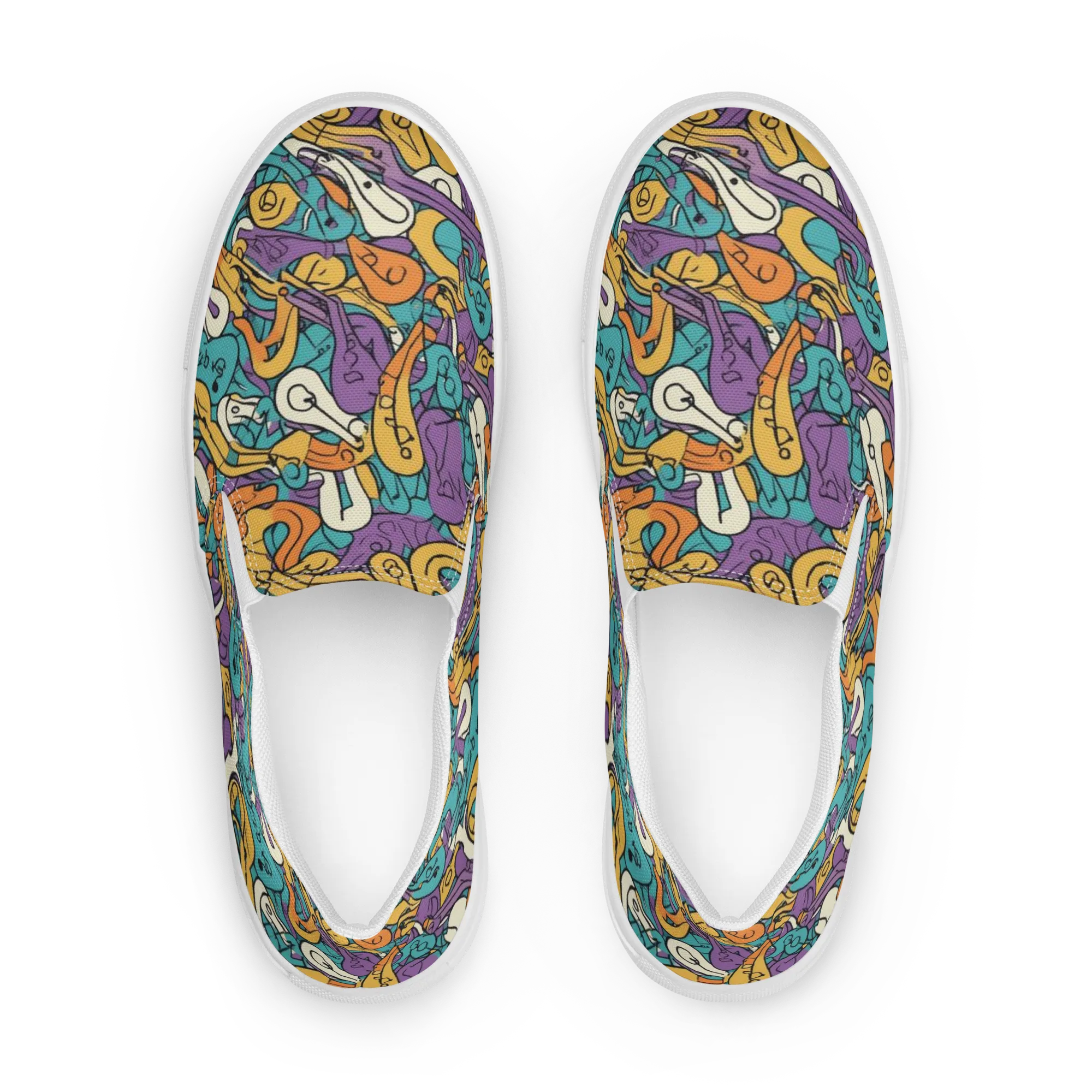 Riotous Rhythm on Women's Slip-On Canvas Shoes — Front