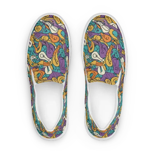 Riotous Rhythm on a Women's Slip-On Canvas Shoes