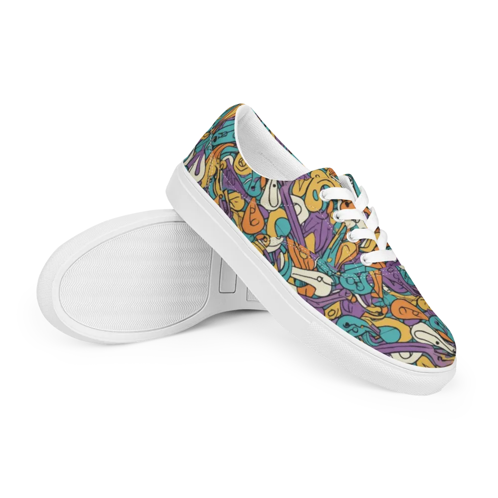 Riotous Rhythm on Men's Lace-Up Canvas Shoes — Right Front