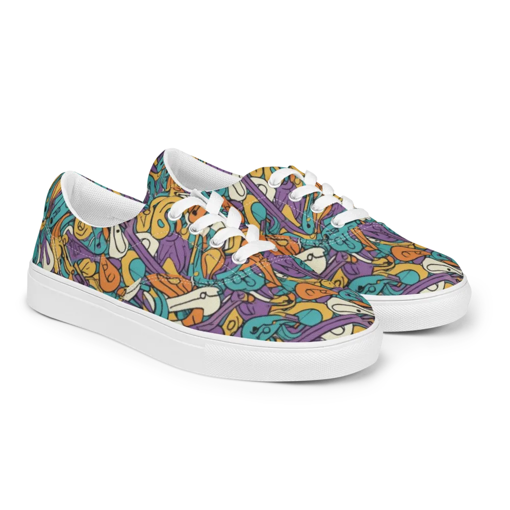 Riotous Rhythm on Men's Lace-Up Canvas Shoes — Right Front