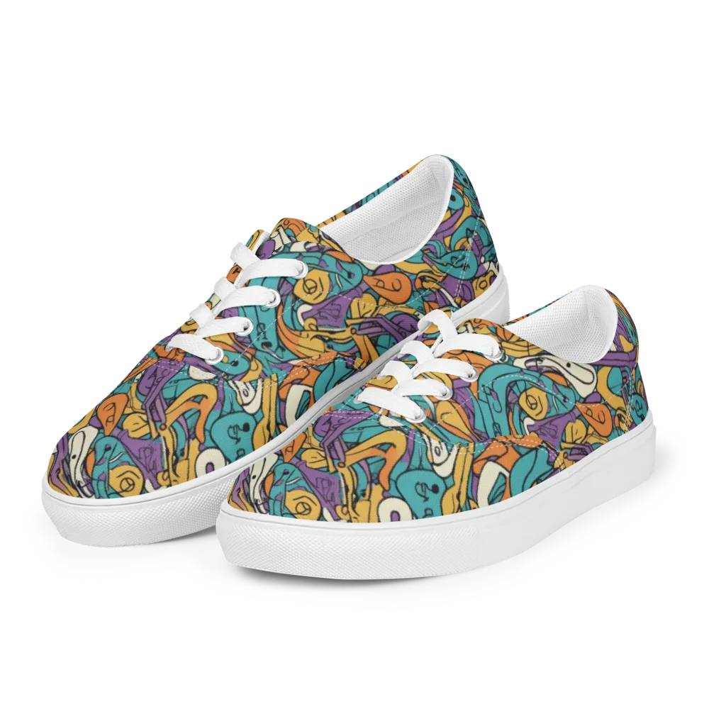 Riotous Rhythm on Men's Lace-Up Canvas Shoes — Left Front