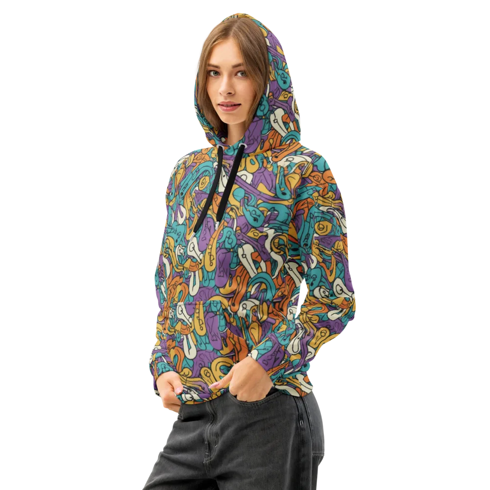 Riotous Rhythm on Cotton Hoodie — Left Front