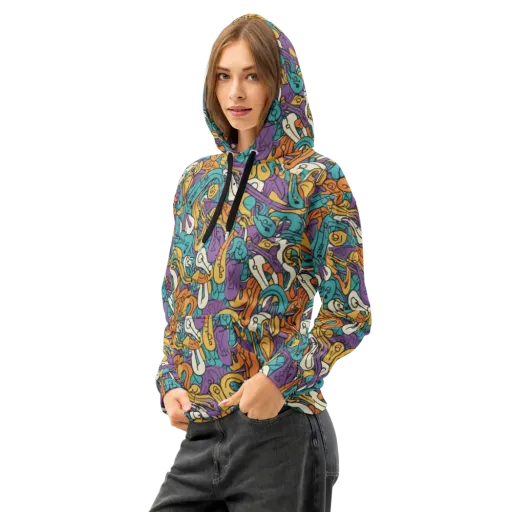 Riotous Rhythm on a Cotton Hoodie