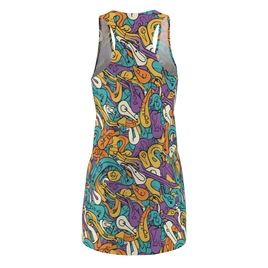 Riotous Rhythm on Racerback Dress — Back